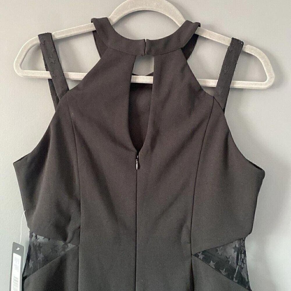 Star Mesh Harness Mini Dress 6 Bebe NWT Black Cybercore - Picture 9 of 16